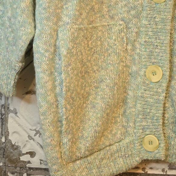 barrie shetland Green Wool/Cotton Blend Cardigan Size M Cozy Core Cabin Chic - Picture 8 of 12